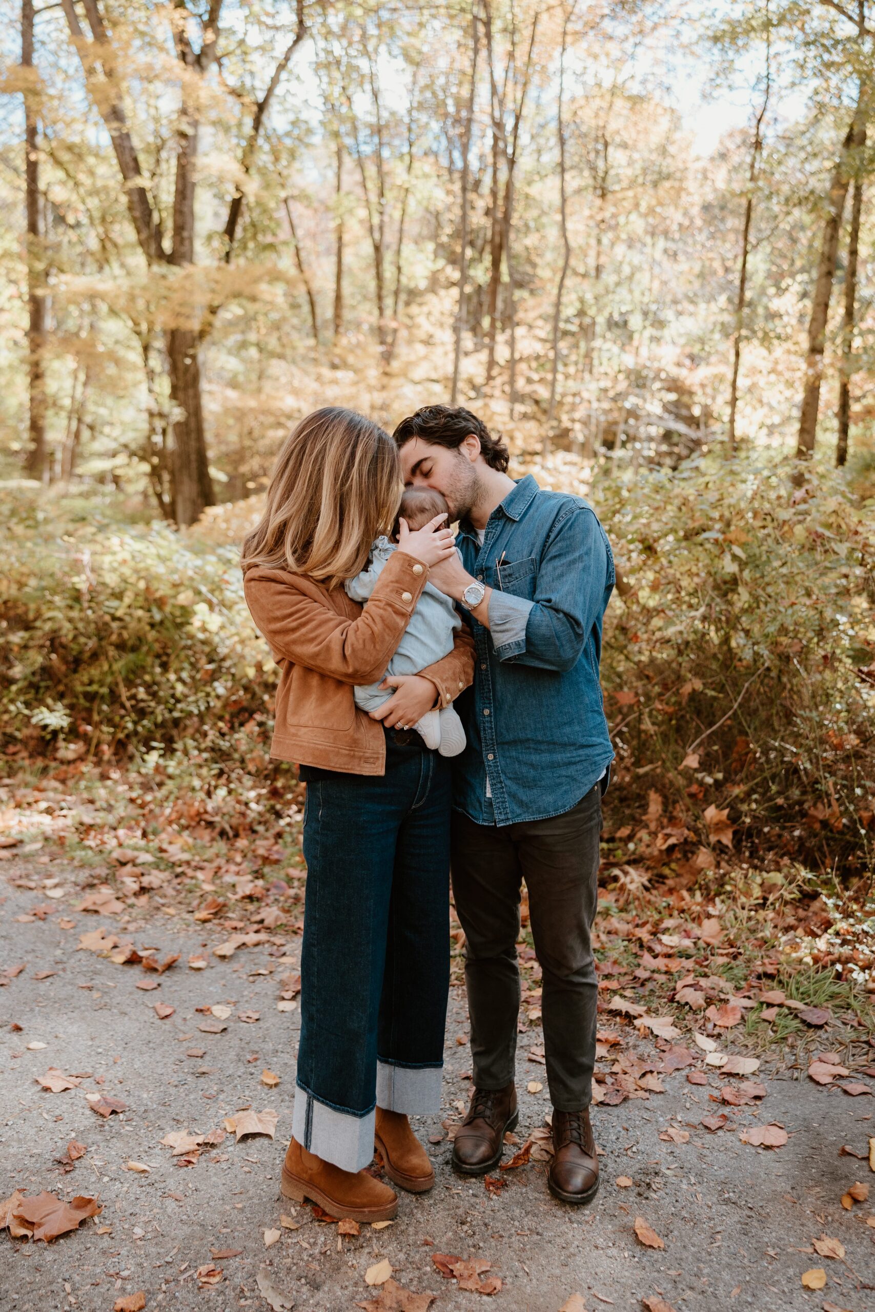 Couple during a fall photo session at Rockefeller State Park Preserve in Pleasantville, NY.